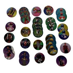 1995 SABAN Mighty Morphin Power Rangers Pogs 32 total duplicates Power Caps MMPR